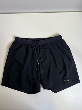 LSKD Men's Pace 5" Lined Running Short Black - Size Medium